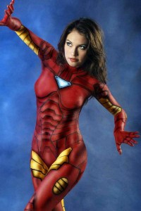 body paint super heroe