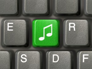 Computer keyboard with music key