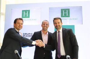 Asistieron Heberto Taracena, director de División Digital, Grupo Imagen Multimedia; Jared Grusd, CEO, The Huffington Post y Pascal Baltran. FOTO: MATEO REYES ARELLANO