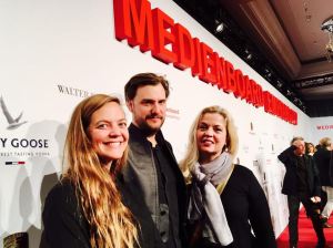 Nina Rodríguez (Directora de Programación del Giff), Jan Zabeli (Cineasta Alemán) y Sarah Hoch (Fundadora del Giff)