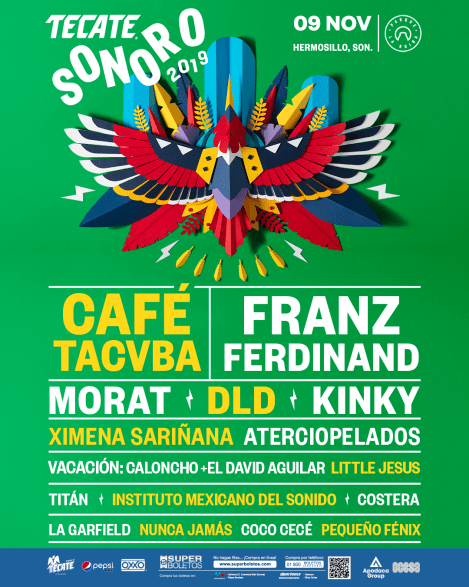 cartel en cilor verde del festival tecate sonoro